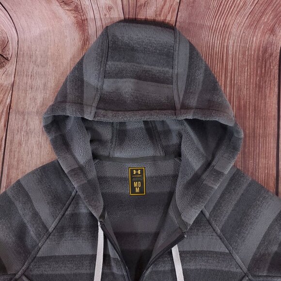 *READ* Under Armour Womens Medium Storm Full Zip Hooded Jacket Gray 1240071 - Picture 7 of 14
